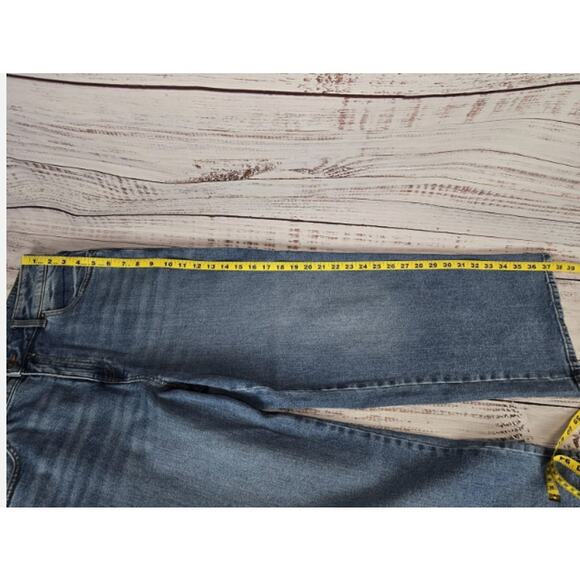 Desigual Women's Wide Leg Jeans US (12) High Waist Crop Med Rinse Preppy Boho - Picture 11 of 13